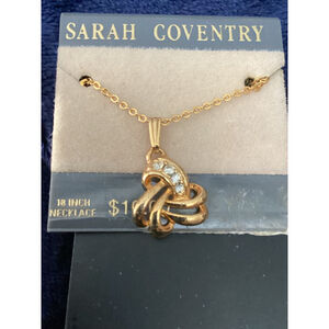 Vintage Sarah Coventry Gold Tone Clear Stone Necklace 1694